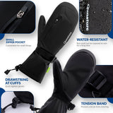 Qunature Winter Skihandschuhe f¨¹r Herren & Damen #Color_Schwarz
