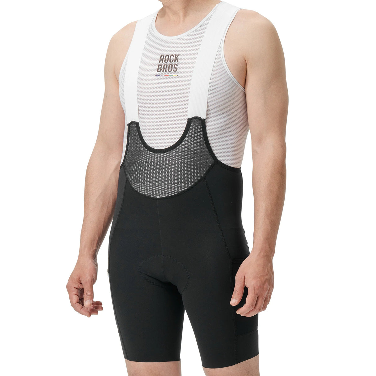 ROAD TO SKY Herren Träger-Radhose gepolstert, Fahrradhose Kurz mit Reflektoren im Sommer - ROCKBROS-EU