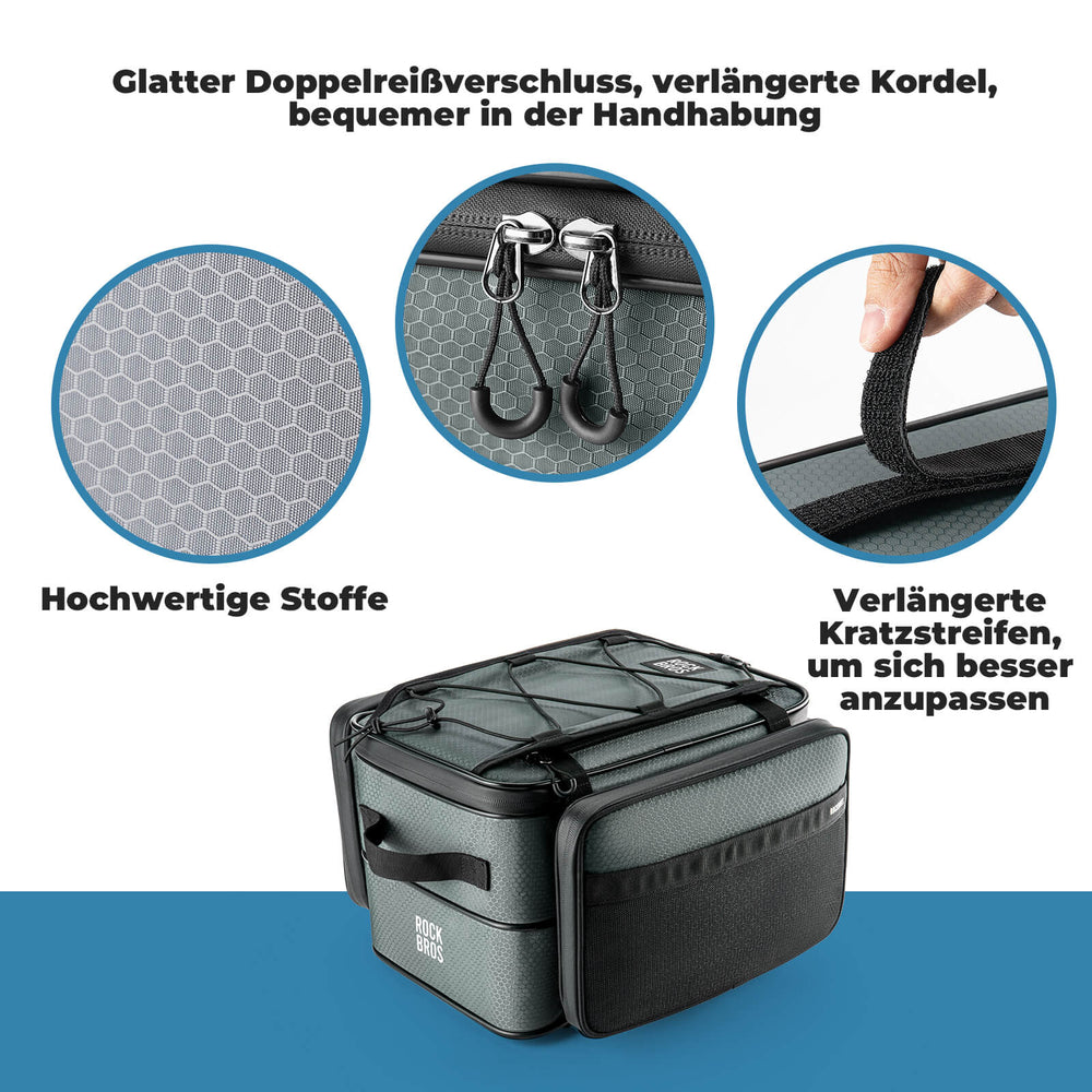 ROAD TO SKY Fahrrad Faltbare Gepäckträgertasche 15-30L Komprimierbar