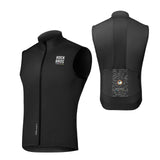 ROAD TO SKY Herren Fahrradjacke Ärmellose Weste Laufweste Atmungsaktiv-Schwarz