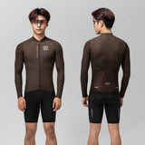 ROAD TO SKY Langarm-Radtrikot Herren Jersey Erdgrau/Braun - ROCKBROS-EU