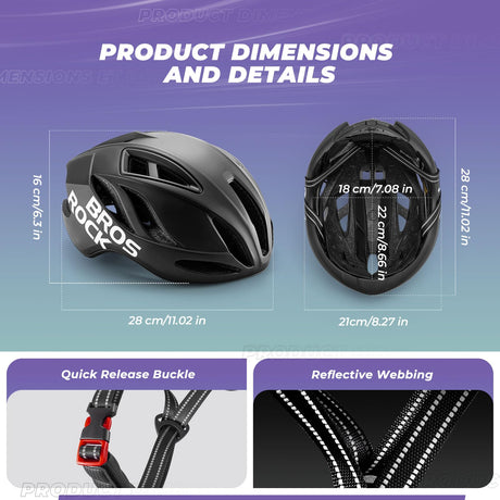 ROCKBROS Fahrradhelm – Einstellbar 58-62cm mit modernem Sicherheitsdesign