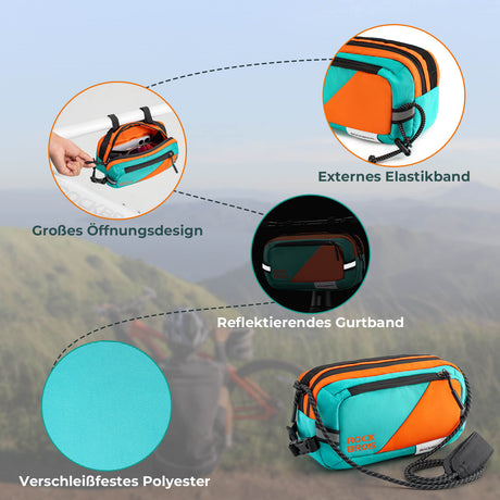 ROCKBROS Fahrrad Lenkertasche Fahrradtasche mit Schultergurt 2,5L Umhängetasche