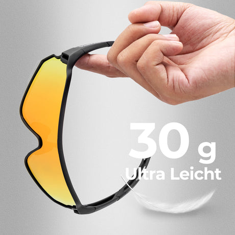 ROCKBROS Fahrradbrille Sonnenbrille Polarisiert UV400 Ultraleicht Blau-Gelb-Schwarz
