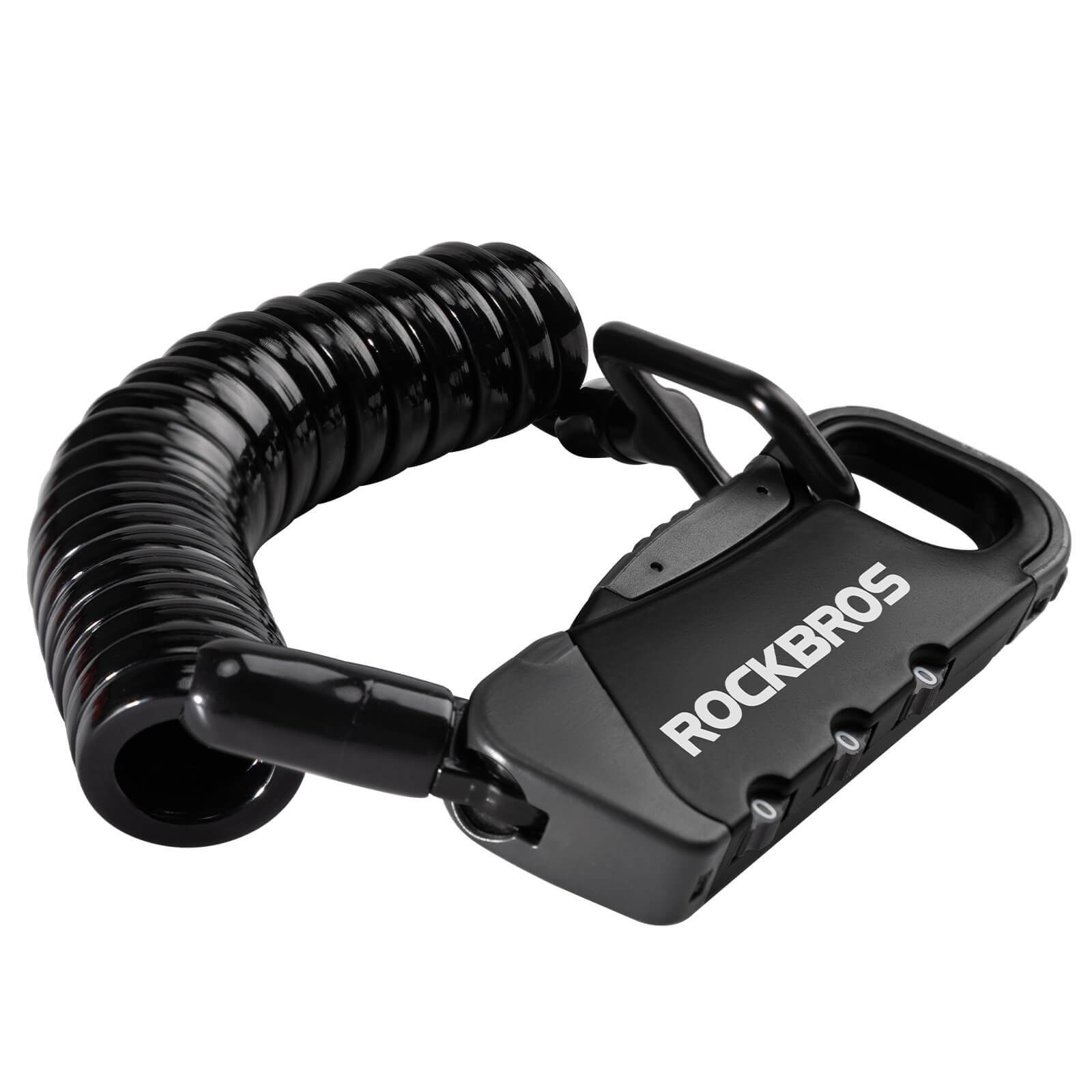 ROCKBROS Fahrradschloss Kabelschloss Zahlenschloss Helmschloss 120cm Leicht-Schwarz