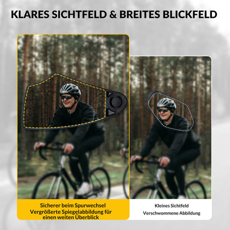 ROCKBROS Fahrradspiegel Rückspiegel 360°Drehbar Klappbar für Lenker 20–23mm
