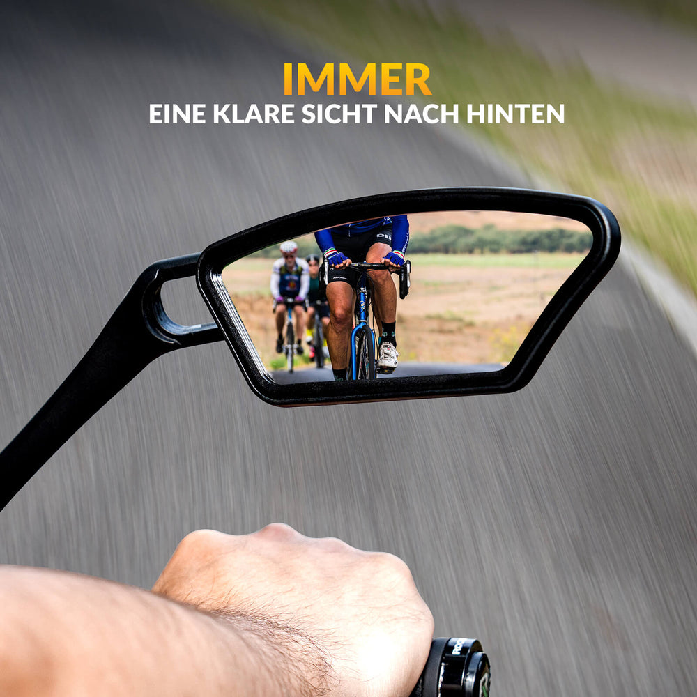 ROCKBROS Fahrradspiegel Rückspiegel HD Edelstahl Spiegel 360 ° Verstellbarer für Lenker 21-26mm für Mountainbike, Rennräder