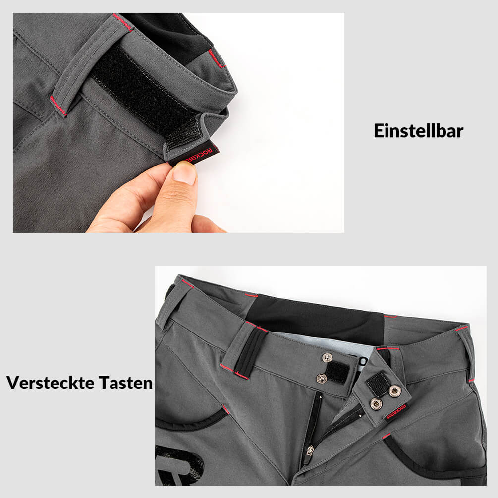 ROCKBROS Herren Fahrradhose, kurz, atmungsaktiv, mit Anti-Stoß-Polsterung, ideal für komfortable Fahrradtouren.