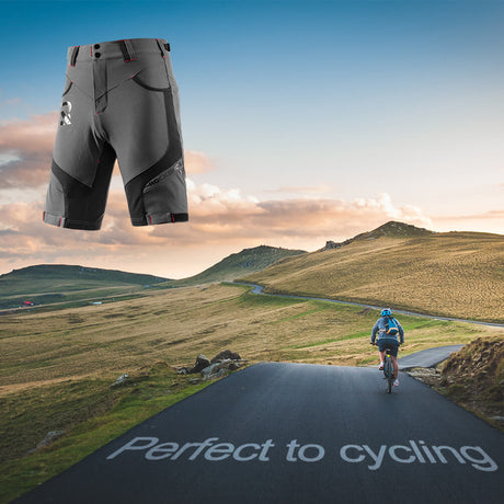 ROCKBROS Herren Fahrradhose, kurz, atmungsaktiv, mit Anti-Stoß-Polsterung, ideal für komfortable Fahrradtouren.