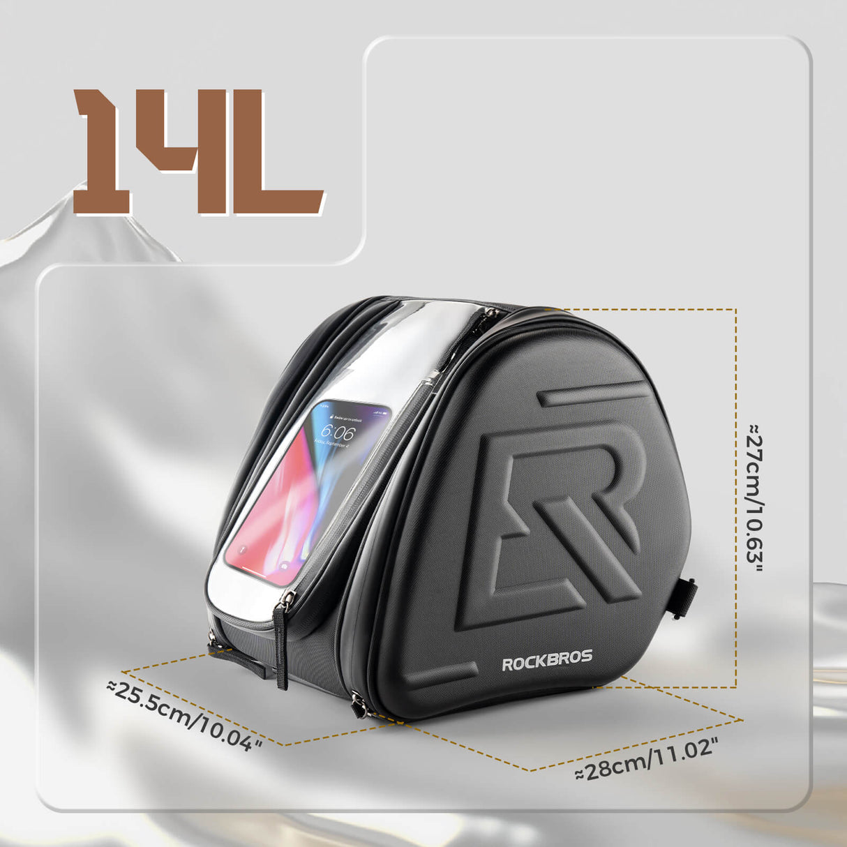 ROCKBROS Motorradtasche Tankrucksack mit Handyhalter Hecktasche 14L