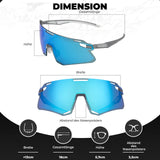 ROCKBROS Sonnenbrille Winddichte Fahrradbrille für Outdoor-Sportarten- Blau-Weiß