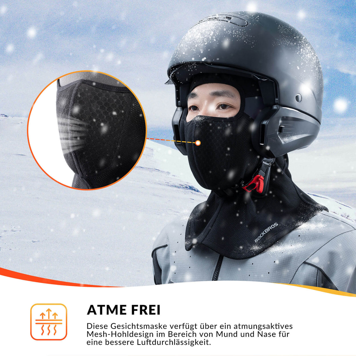 ROCKBROS Sturmhaube Herbst/Winter Balaclava Gesichtsmaske Warm Winddicht