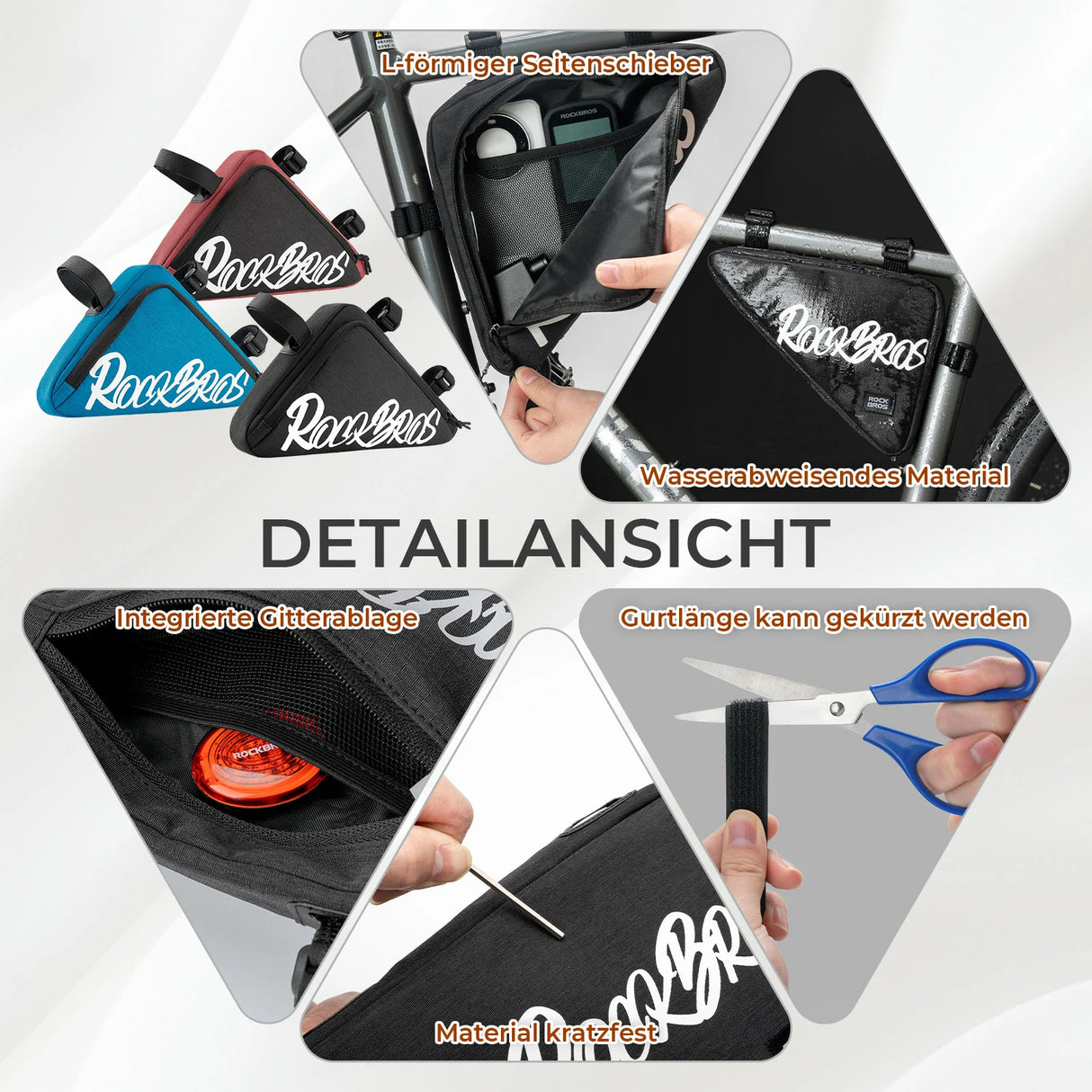 Fahrrad‑Rahmentasche – Dreieckstasche 0,8‑1,4 L