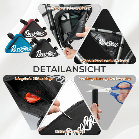 Fahrrad‑Rahmentasche – Dreieckstasche 0,8‑1,4 L