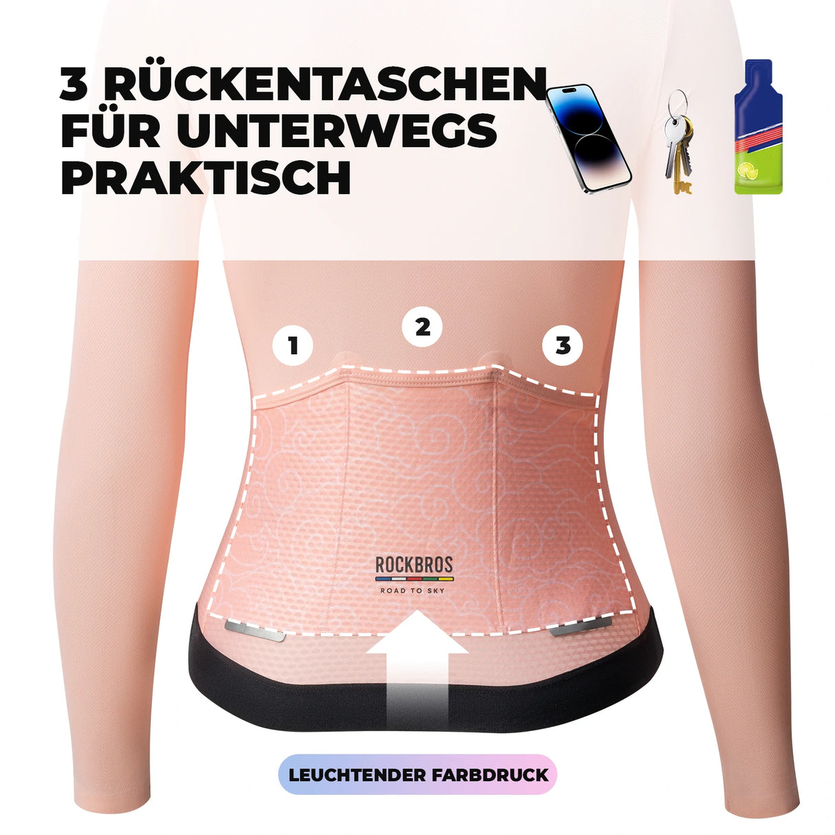 ROAD TO SKY Damen Fahrradtrikot – Langarm, atmungsaktiv & schnelltrocknend