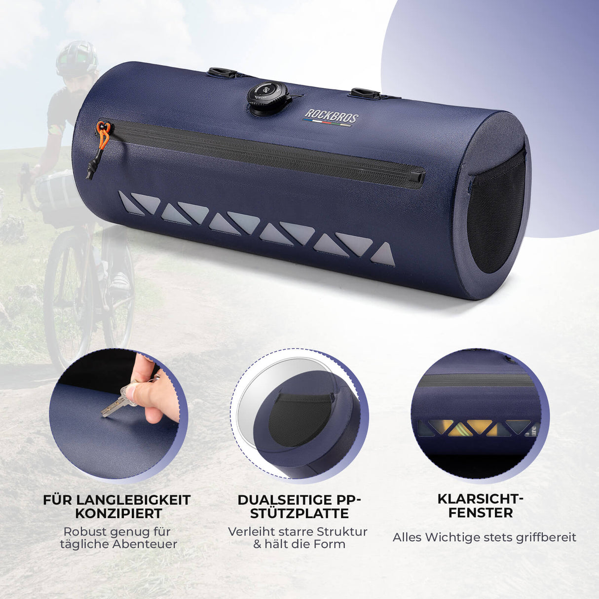 Road to Sky Fahrrad Lenkertasche – Wasserdicht 4L