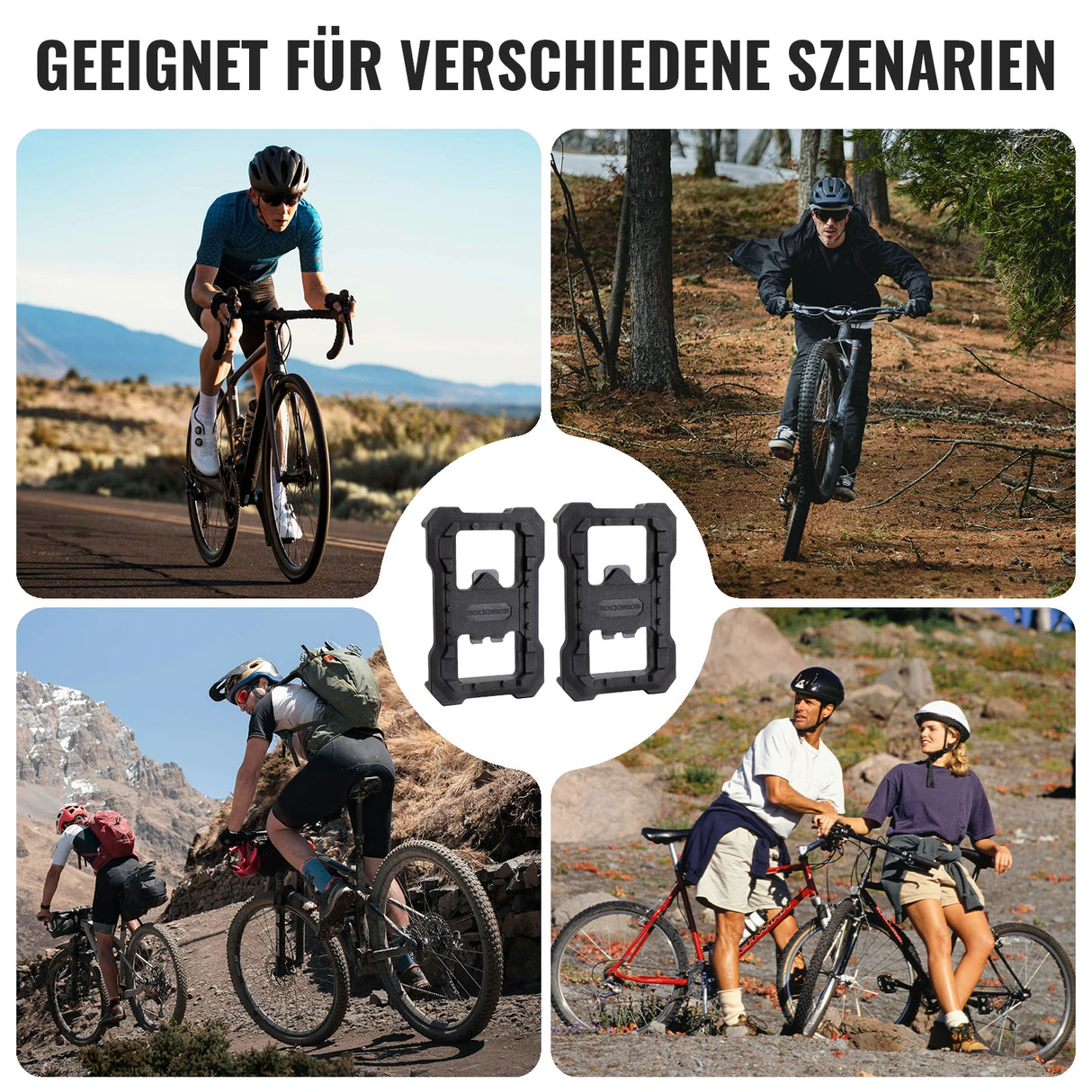 ROCKBROS SPD‑Pedaladapter – Kompatibel mit Shimano M‑Serie, rutschfeste Plattform