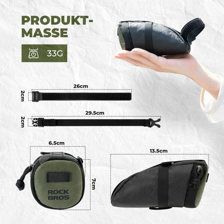 ROCKBROS Satteltasche Wasserabweisend Kompakt aus Tyvek® 0.2L