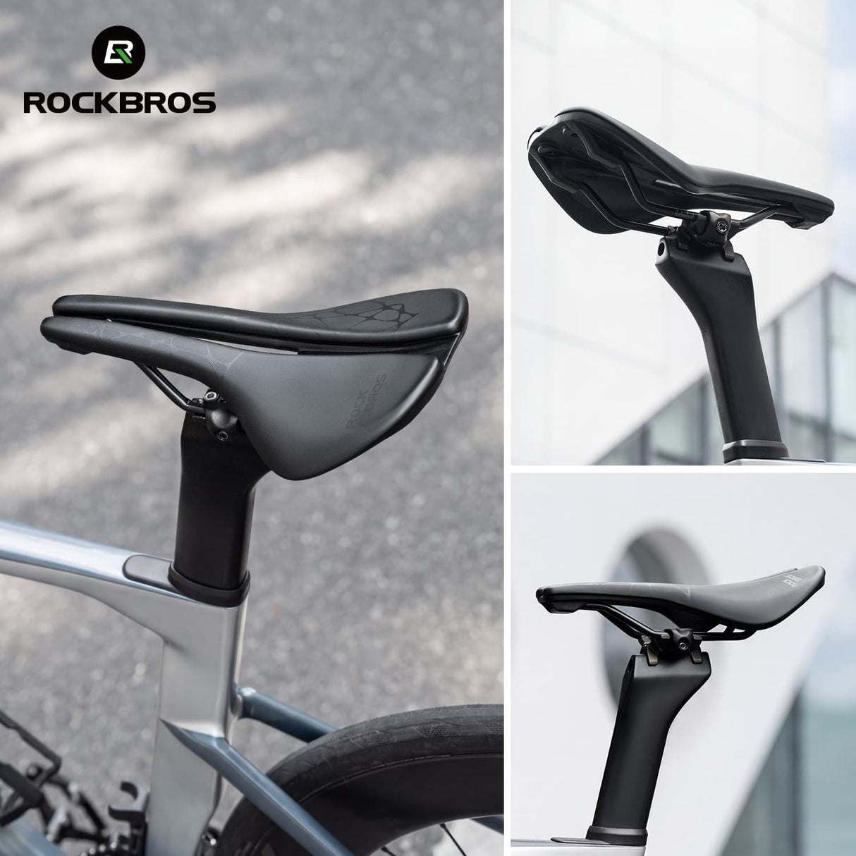 ROCKBROS Sport-Fahrradsattel mit ergonomischem Design und Cr-Mo-Gestell