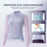 TVI Damen Langarm‑Radtrikot – Mit 3 Rückentaschen & Reflexstreifen, atmungsaktiv & dehnbar
