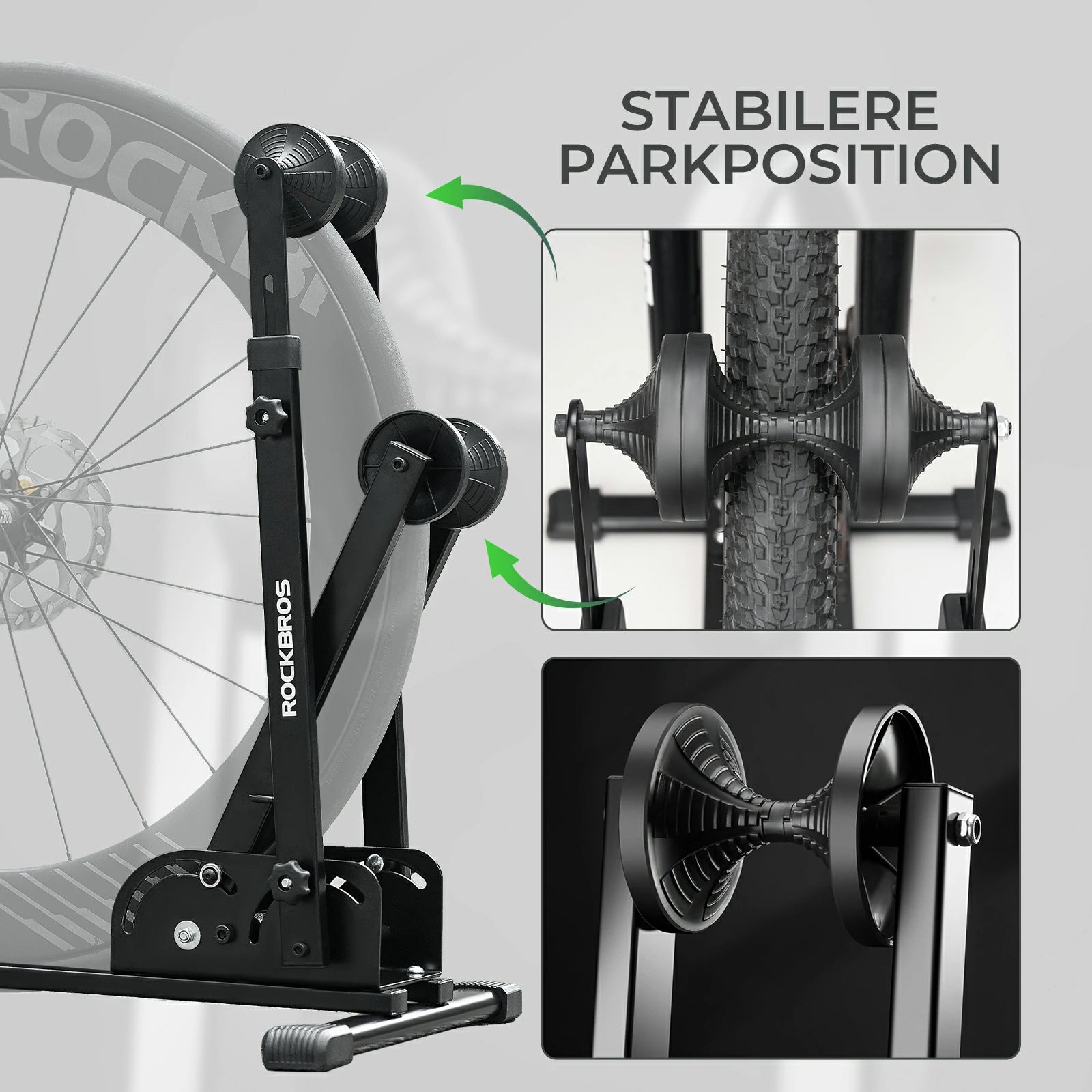 Fahrrad-Klappständer mit Doppelstreben aus Karbonstahl