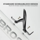 Fahrrad-Flaschenhalter aus Vollcarbon mit nur 13 g Gewicht – ultraleicht, stabil und ideal für Rennradfahrer, die Wert auf Performance legen.