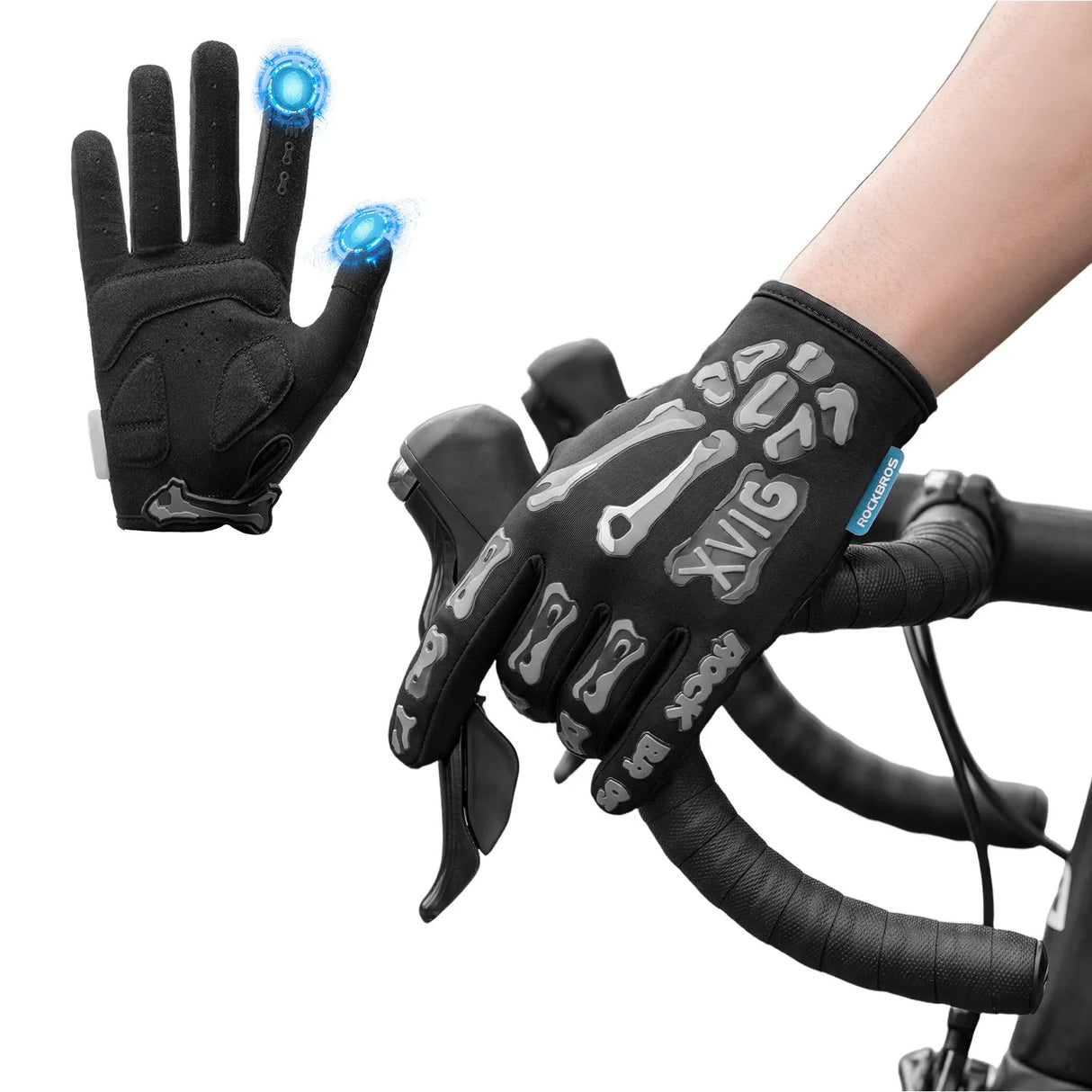 Fahrradhandschuhe mit gepolsterten Handflächen und Touchscreen-Fingerspitzen