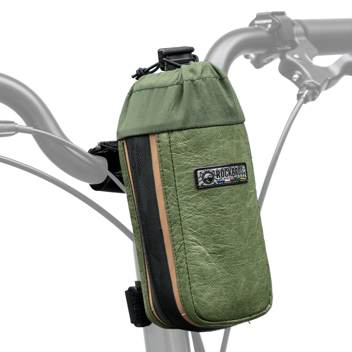 road-to-sky nachhaltige 0,8l fahrrad-wasserflaschentasche aus tyvek® und recycelten reifen