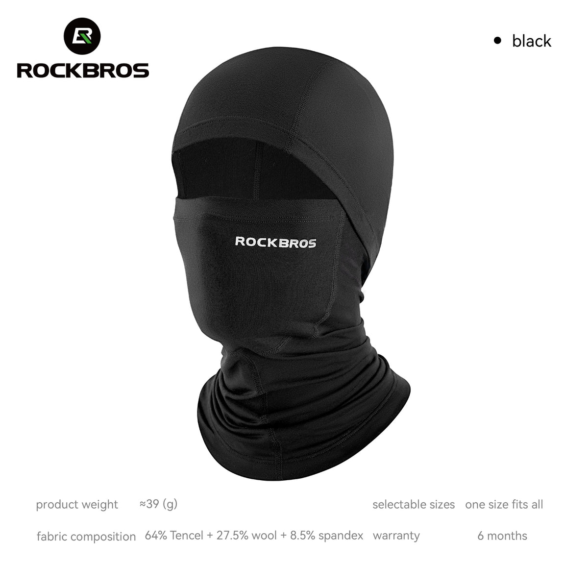 Rockbros Sturmhaube Tencel Merinowolle, winddicht warm, Winter Balaclava
