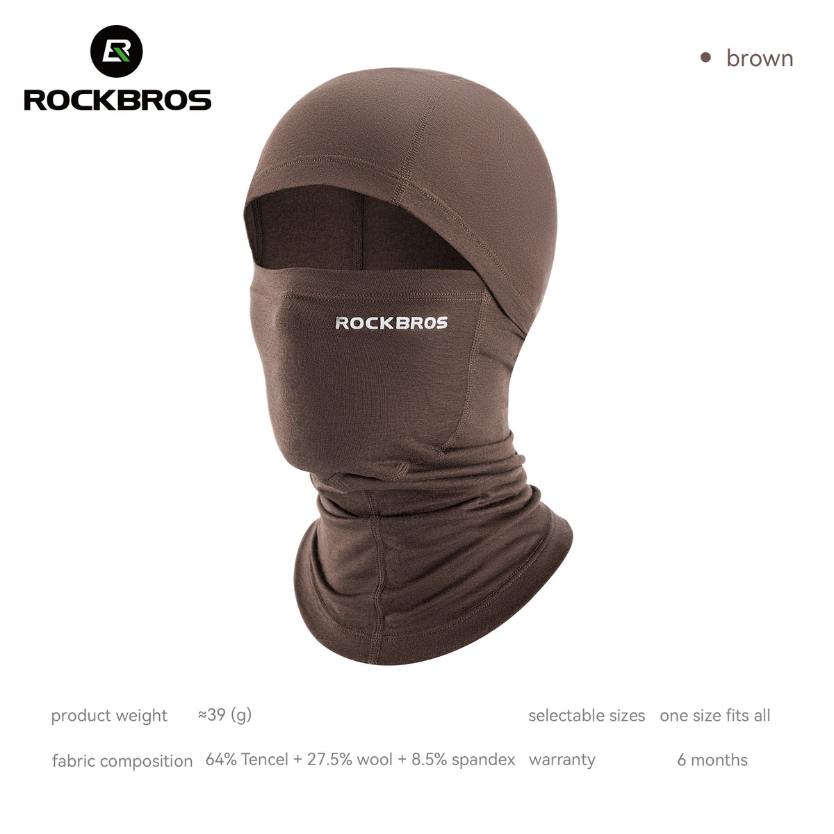 Rockbros Sturmhaube Tencel Merinowolle, winddicht warm, Winter Balaclava